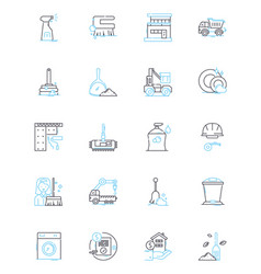 Spring Cleaning Linear Icons Set Decluttering