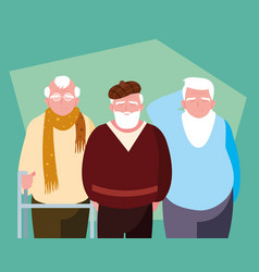 Group Old Men Avatar Character