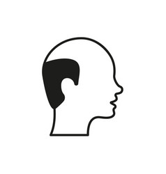 Hairless Male Black Icon Bald Man Silhouette