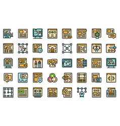 Interface Designer Icons Set Color