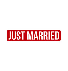 Red Just Married Rubber Stamp Seal