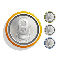 Set Of Aluminum Cans With Soda Top View Metal