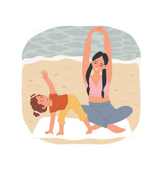 Beach Yoga Isolated Cartoon