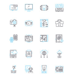 Mobile Phs Linear Icons Set Android Battery