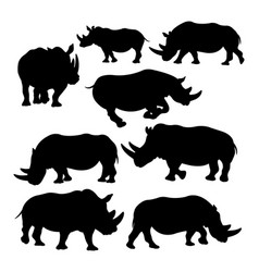 Rhinoceros Wild Animal Silhouettes