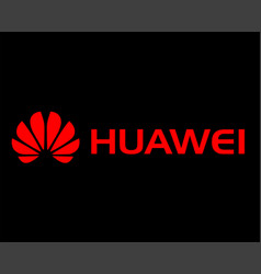 Huawei Brand Logo Phone Symbol With Name Red