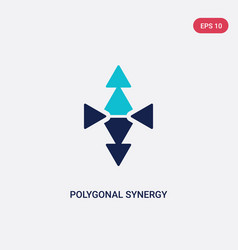 Two Color Polygonal Synergy Shapes Icon From