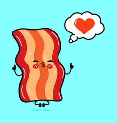 Cute Funny Bacon Doing Yoga With Speech Bubble