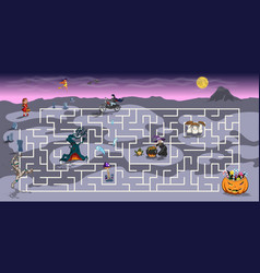 Halloween Cartoon Maze Kids Logic Game