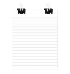 Lined Paper Stack With Black Binder Clips