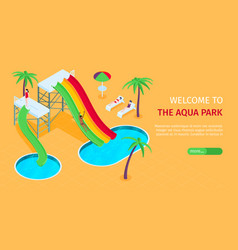 Aqua Park Isometric Banner