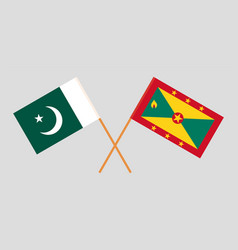 Crossed Flags Of Pakistan And Grenada Official