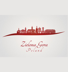 Zielona Gora Skyline In Red