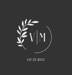 Initial Letter Vm Wedding Monogram Logo Design