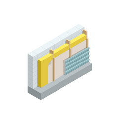 Isometric Thermal External Insulation Brick Wall