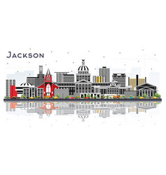 Jackson Mississippi City Skyline With Gray