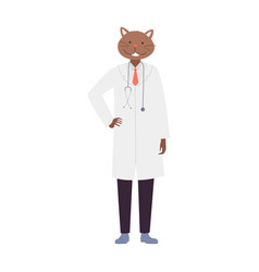 Standing Doctor Cat With Hand On Hips