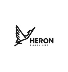 Logo Heron Line Art Style