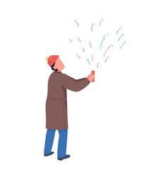 Person With Firecracker Flat Color Faceless