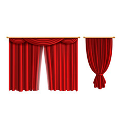 Realistic Red Curtains Luxury Curtain Cornice