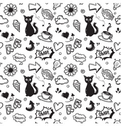 Seamless Pattern Doodle Art Style