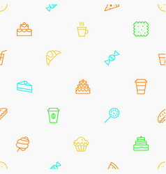 Seamless Pattern With Dessert And Cupcake