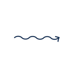 Wavy Direction Linear Arrow Icon With Editable