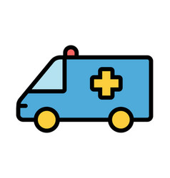 Ambulance Mini Bus Lineal Color Icon