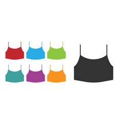 Black Female Crop Top Icon Isolated On White