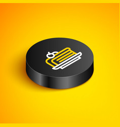 Isometric Line Piece Of Cake Icon Isolated