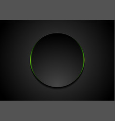 Black Abstract Circle Shape With Green Glowing