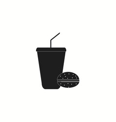 Burger And Paper Cup With A Drink