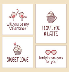 Cute Romantic Cards Set