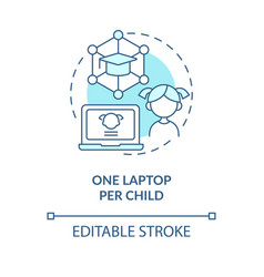 One Laptop Per Child Turquoise Concept Icon