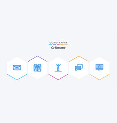 Cv Resume 25 Blue Icon Pack Including School