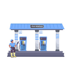 Gas Station Flat Composition