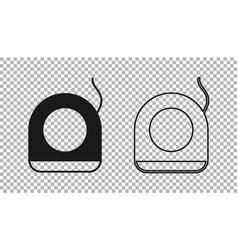 Black Dental Floss Icon Isolated On Transparent