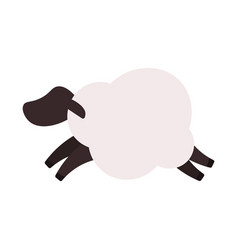 Jumping Sheep Semi Flat Color Animal