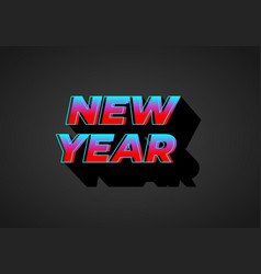 New Year Text Effect In 3d Look Gradient Blue Red