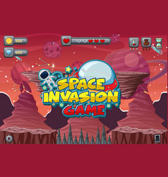 Space Invasion Game Template Galaxy Scene