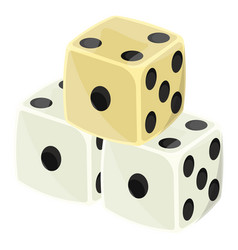 White Dice On A Background