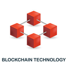 Blockchain Technology Icon 3d From Fintech