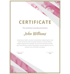 Official White Certificate With Pink Realistic