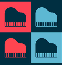 Pop Art Grand Piano Icon Isolated On Color