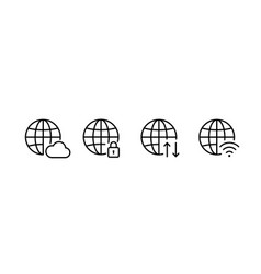 World Globe Icons Cloud Technology