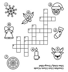 Christmas Crossword Puzzle For Kids With Cute