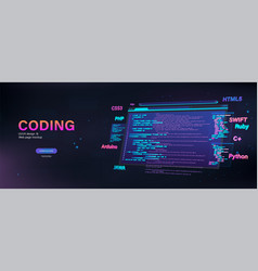 3d Banner Program App Coding Web Page