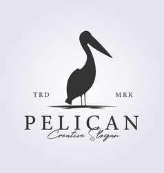 Classic Retro Pelican Bird Logo