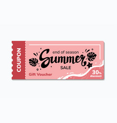 Summer End Voucher Coupon With Lettering Logotype