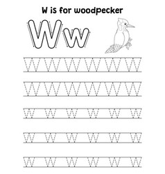 Woodpecker Animal Tracing Letter Abc Coloring Z